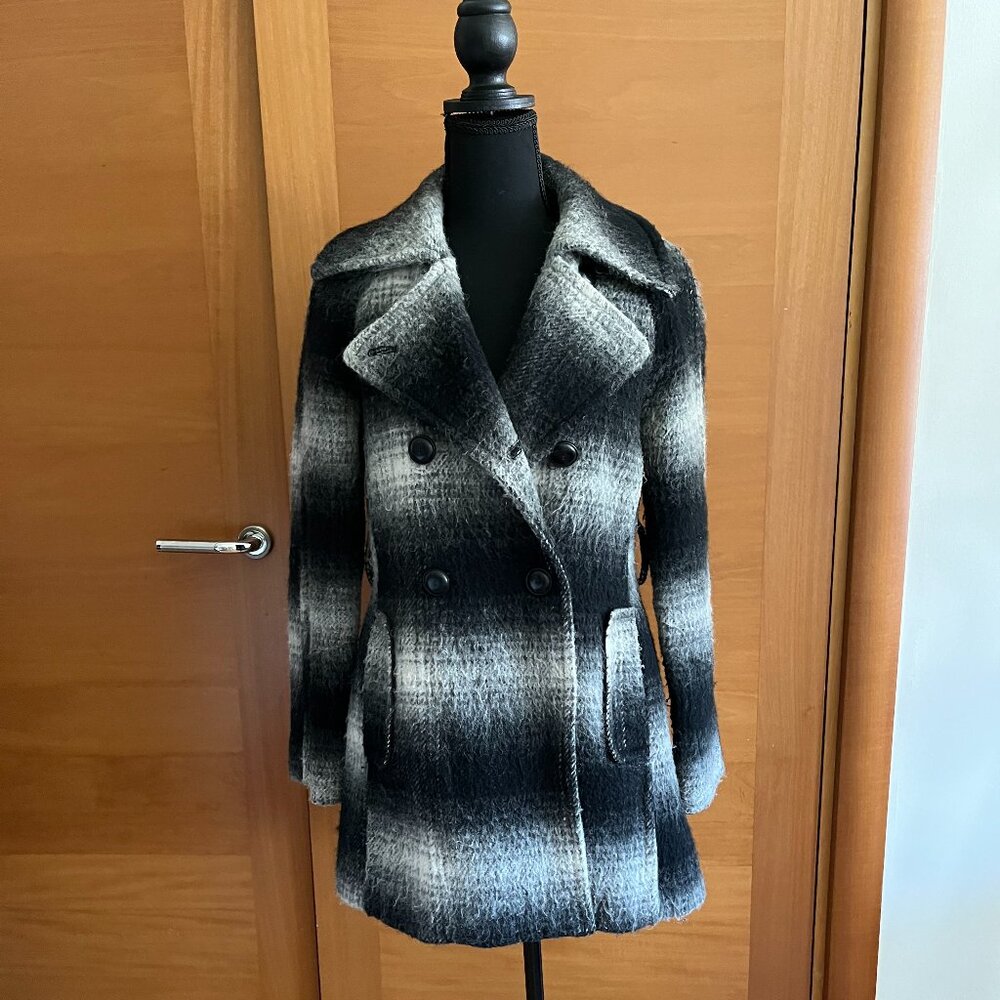 Mid-length Wool-blend Peacoat, Size S